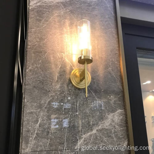 China Retro bronzer textured clear glass wall light Factory